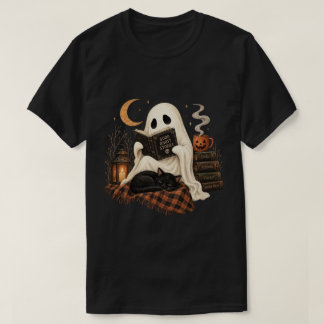 Camiseta Leyendo Halloween Fantasma