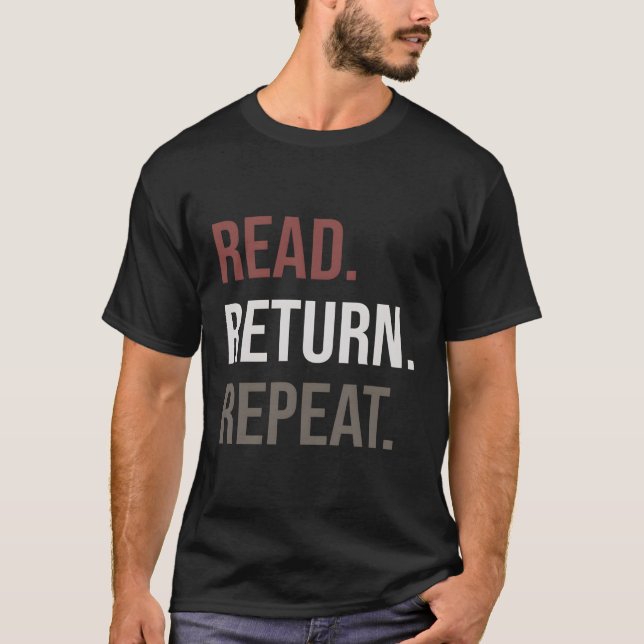 Camiseta Leyendo la biblioteca de repetición de devolución  (Anverso)