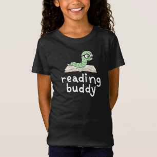 Camiseta Leyendo librero Buddy Cute con libro