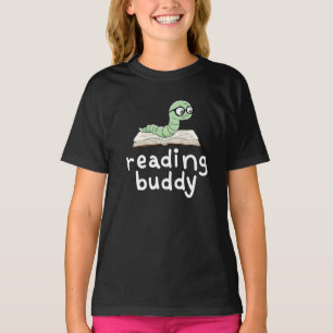 Camiseta Leyendo librero Buddy Cute con libro