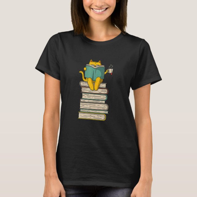 Camiseta Leyendo libro de gatos Ea Gi (Anverso)