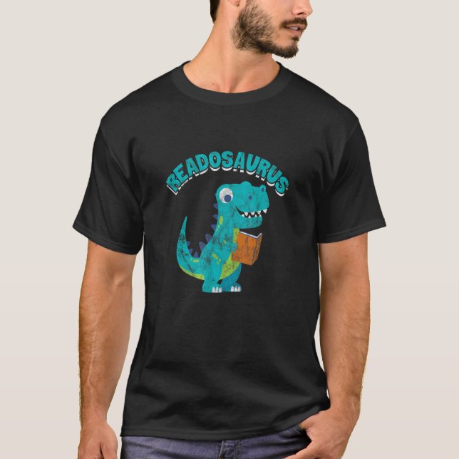 Camiseta Leyendo libro de Readosaurus Saurus Dinosaur Bookw (Anverso)