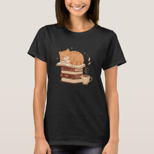 Camiseta Leyendo libros y café L para bibliotecarios de gus