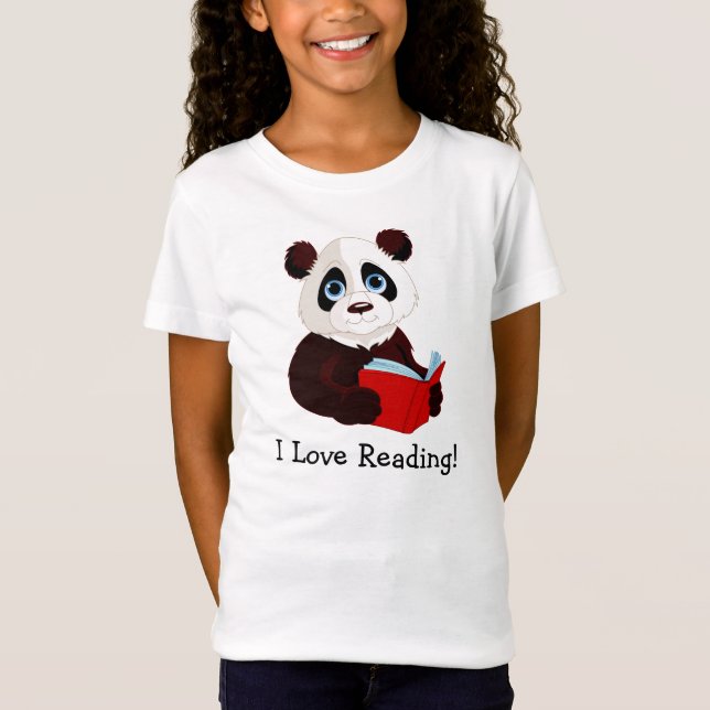 Camiseta Leyendo ropa de diseño de panda (Anverso)