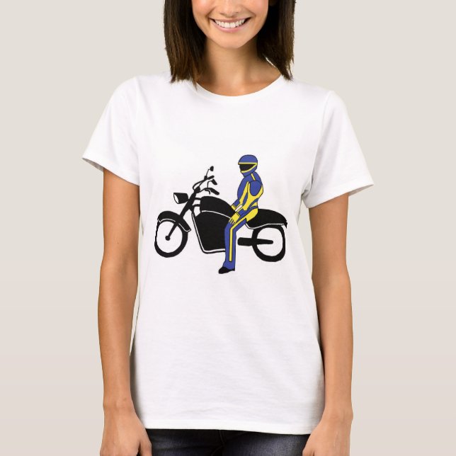 Camiseta Leyes azules y amarillas en carrera de motocicleta (Anverso)