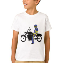 Leyes azules y amarillas en carrera de motocicleta