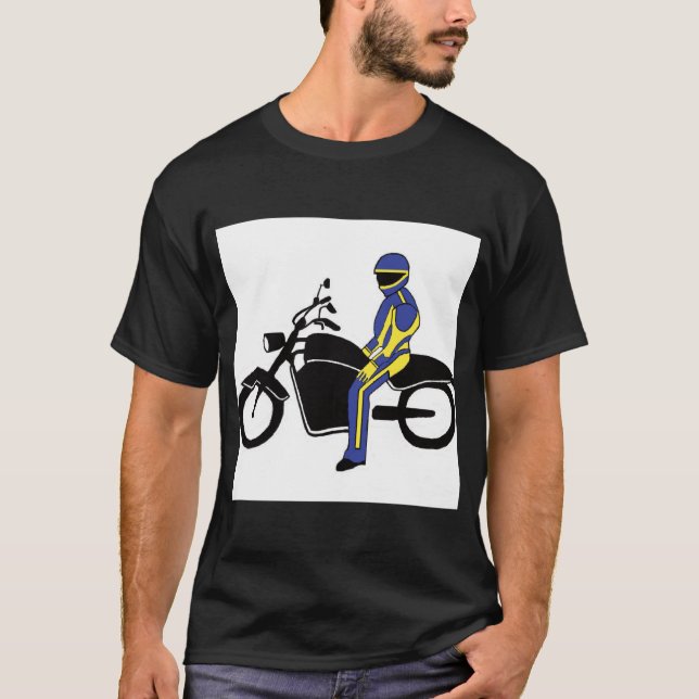 Camiseta Leyes azules y amarillas en carrera de motocicleta (Anverso)