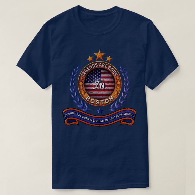 Camiseta Leyes de Boston Massachusetts Bandera Retro USA (Diseño del anverso)