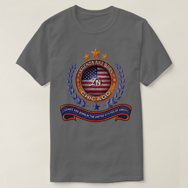 Camiseta Leyes de Chicago y la bandera retro de EE. UU. (Diseño del anverso)