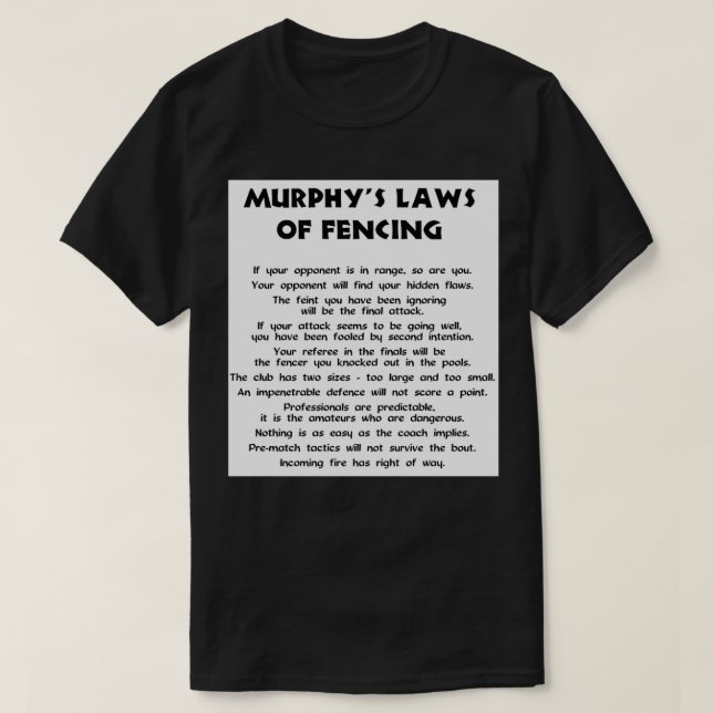 Camiseta Leyes de esgrima de Murphyx27 (Diseño del anverso)