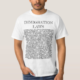 Camiseta Leyes de la inmigración de dios