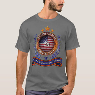 Camiseta Leyesendas de Houston y la bandera retro de EE. UU