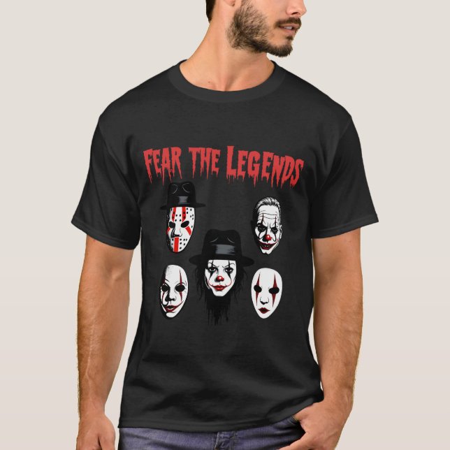 Camiseta Leyesendas de películas de terror Máscaras (Anverso)