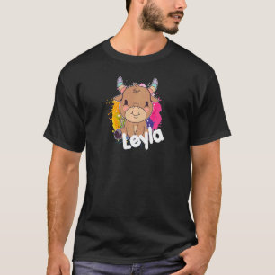 Camiseta LEYLA Hermoso nombre chica con adorable y pequeño 