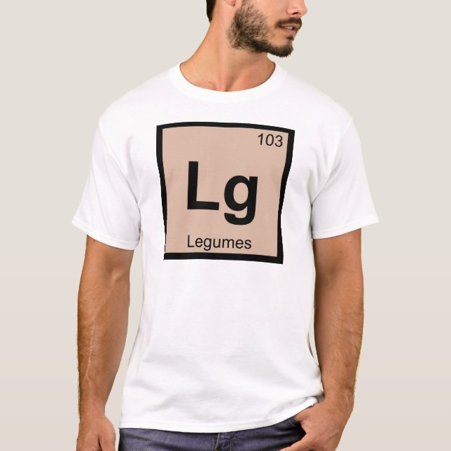 Camiseta Lg - Legumes Símbolo de tabla periódica de química (Anverso)