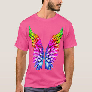 Camiseta LGB Alas Arcoiris Ángel del Orgullo Lesbiano Arcoi
