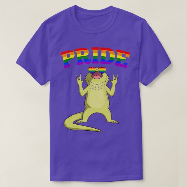 Camiseta LGB Bearded Dragon Gay Pride Rainbow LGBQ Cute Gif (Diseño del anverso)