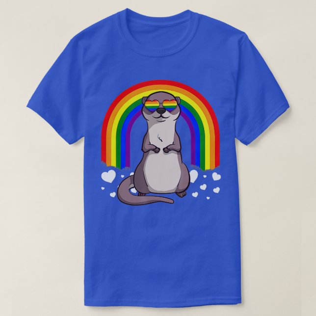 Camiseta LGB Otter Gay Prige Rainbow LGBQ lindo regalo (Diseño del anverso)