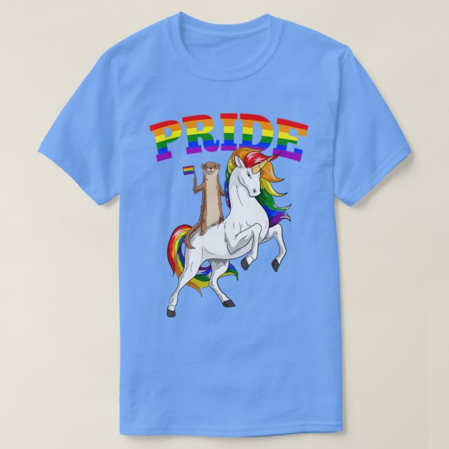 Camiseta LGB Sea Otter Unicorn Gay Pride Rainbow LGBQ Cute  (Diseño del anverso)