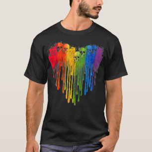 Camiseta LGB Skulls Heart Love Sugar Skull Rainbow LGB Prid