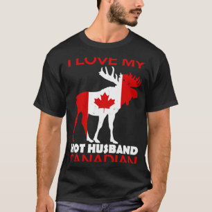 Camiseta LgBN I Love Husband Canadian Maple Leaf Animal Can