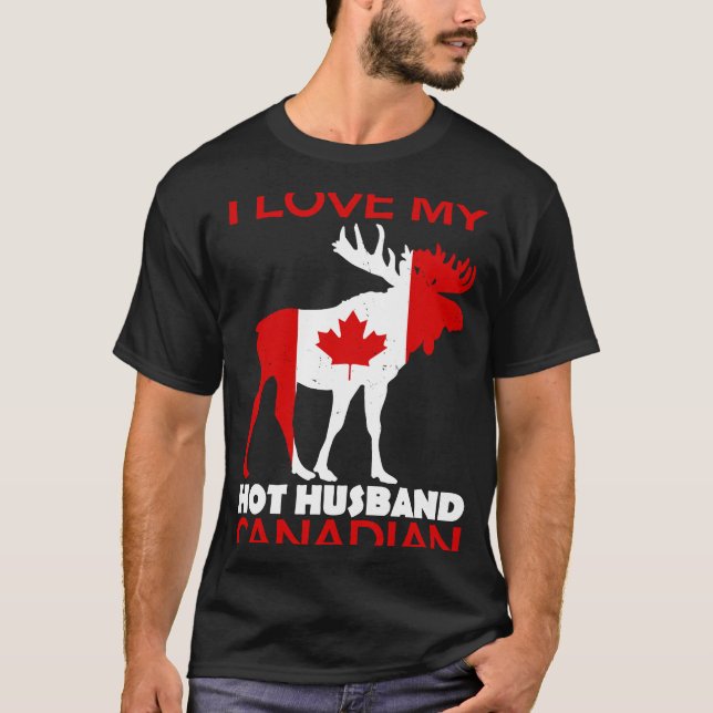 Camiseta LgBN I Love Husband Canadian Maple Leaf Animal Can (Anverso)