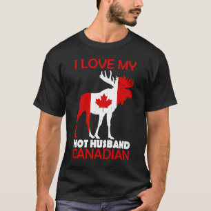 Camiseta LgBN I Love Husband Canadian Maple Leaf Animal Can