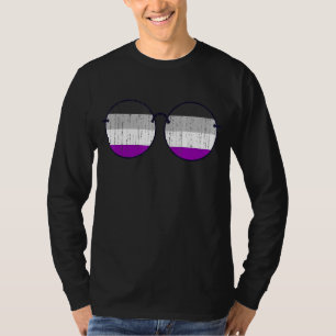 Camiseta Lgbt Ace Pride Mes Asexualidad Bandera Gafas De So