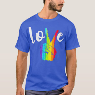 Camiseta LGBT Amor mano Arcoiris Color del Orgullo LGBT Mes