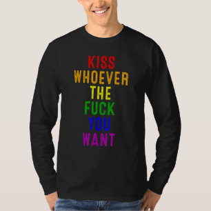 Camiseta Lgbt Apoya A Kiss A Quien Quiera El Premio Rainbow