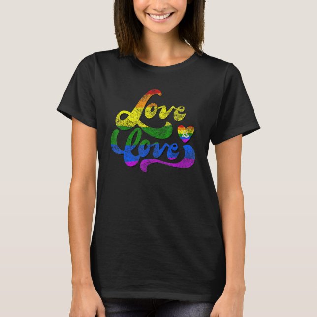 Camiseta Lgbt Apoya El Orgullo Arcoiris Amar A Lesbianas G (Anverso)