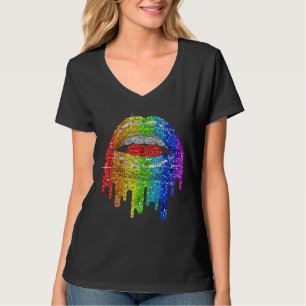 Camiseta Lgbt Arcoiris Bling Lgbt Lip Gay Bisexual Le
