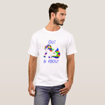 Camiseta LGBT Arcoíris Unicornio Fuera y Sobre