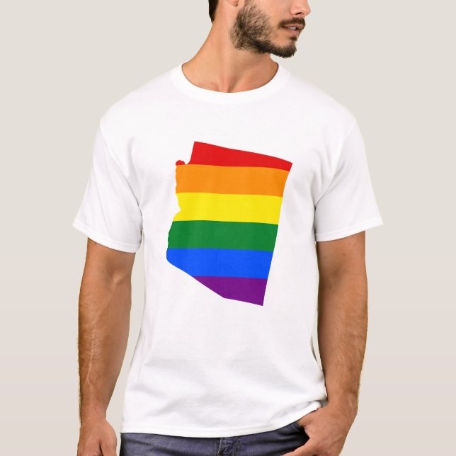 Camiseta LGBT Arizona, mapa de la bandera de los Estados Un (Anverso)
