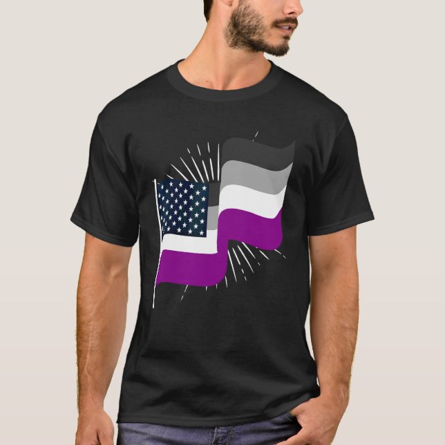 Camiseta Lgbt Asexual Bandera De Ee.Uu. Igualdad De Orgullo (Anverso)