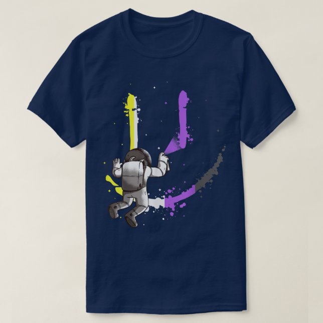 Camiseta LGBT Astronaut Paint Smile Nonbinary Pride Genderq (Diseño del anverso)