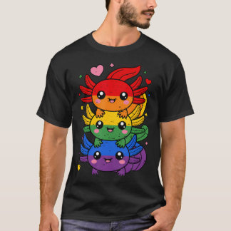 Camiseta Lgbt Axolotl Montón Bandera Arcoíris Lgbtq Orgullo