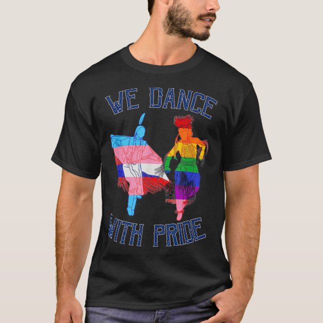 Camiseta LGBT Bailamos con Nativos Americanos Orgullosos (Anverso)