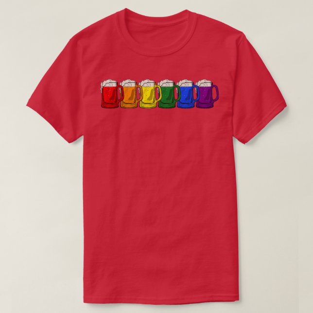 Camiseta Lgbt Beer Mug Orgulloso Lgbtq Ally Hombres Orgullo (Diseño del anverso)