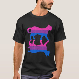 Camiseta Lgbt Bi Orgullo Bisexualidad Bandera Mascota Gato 