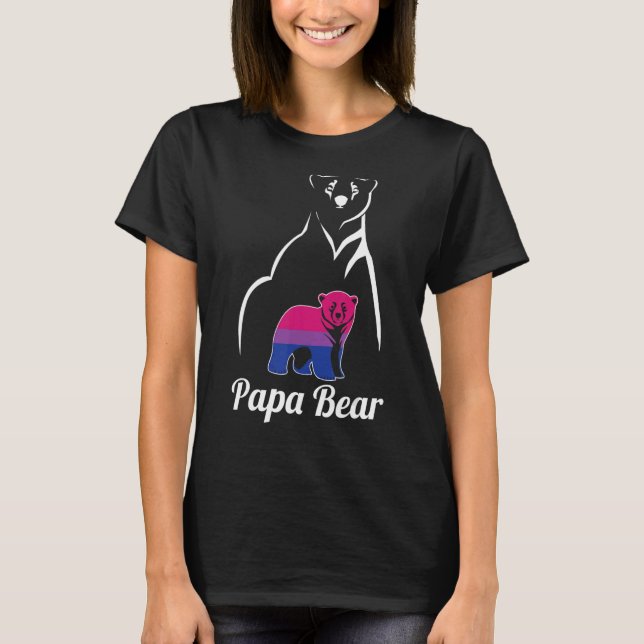Camiseta Lgbt Bisexual Papa Bear Bandera Del Orgullo (Anverso)