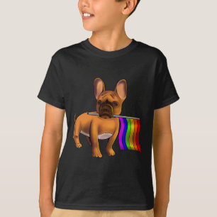 Camiseta Lgbt Bulldog francés gay Perro gay Paw Lgbt Orgull