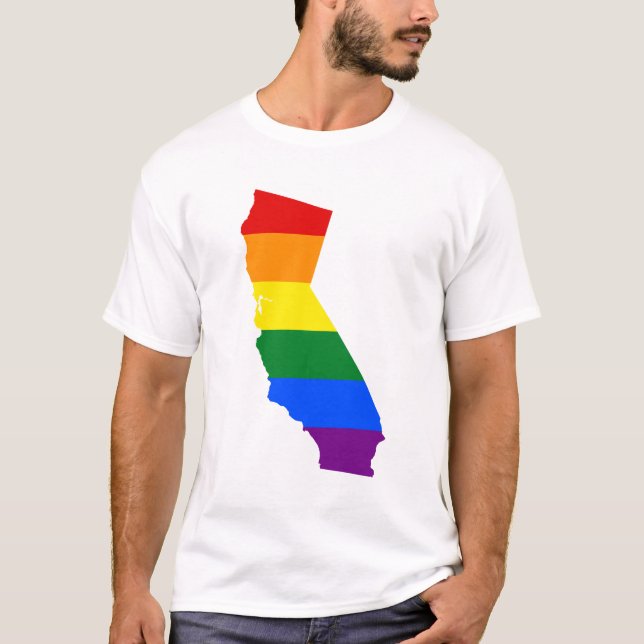 Camiseta LGBT California, mapa de la bandera de los Estados (Anverso)
