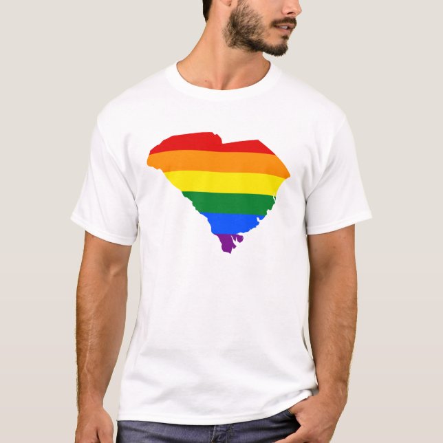 Camiseta LGBT Carolina del Sur, mapa de la bandera de los E (Anverso)