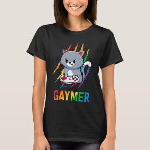 Camiseta Lgbt Cat Pride Shirt Rainbow Video Game Aovers Gif