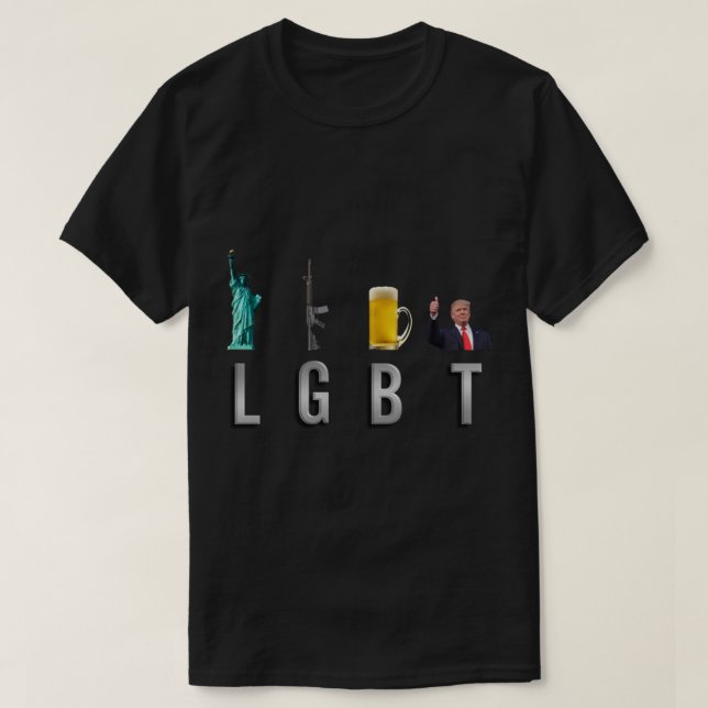 Camiseta LGBT - Cerveza de armas de libertad Trump 6 (Diseño del anverso)