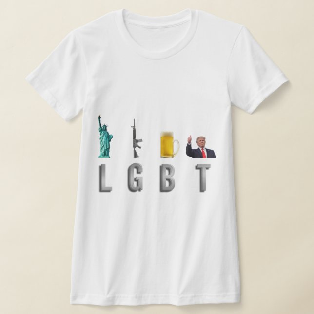 Camiseta LGBT - Cerveza de armas de libertad Trump 6 (Distribución)