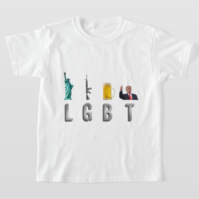 Camiseta LGBT - Cerveza de armas de libertad Trump 6 (Distribución)