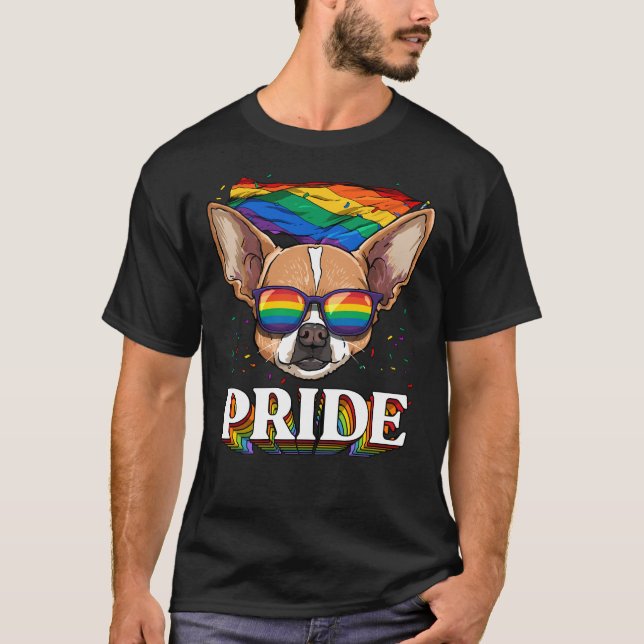 Camiseta Lgbt Chihuahua Orgullo Gay Lgbtq Bandera Arcoiris  (Anverso)