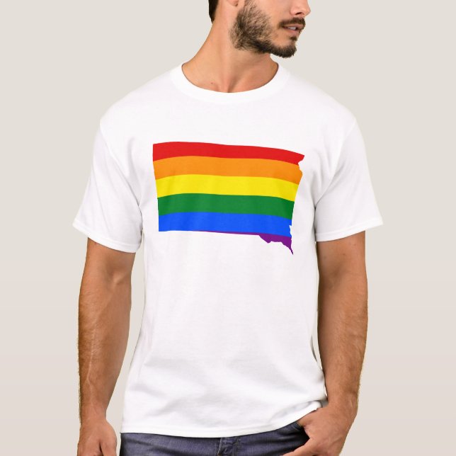 Camiseta LGBT Dakota del Sur, mapa de la bandera de Estados (Anverso)